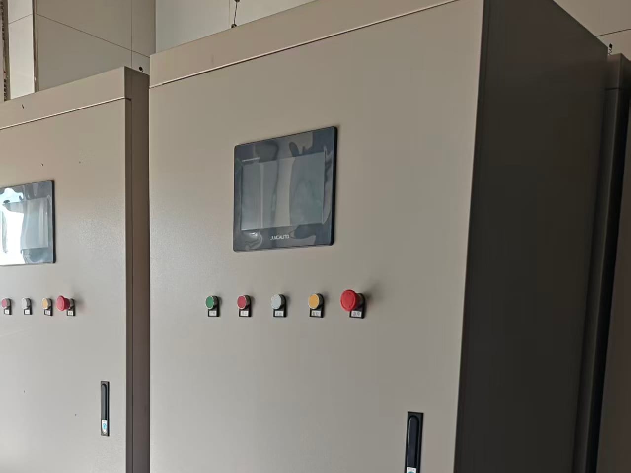 Finished electrical control cabinets with touchscreen HMI panels