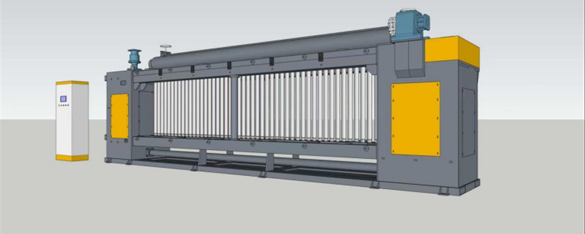 CNC gabion mesh weaving machine design rendering